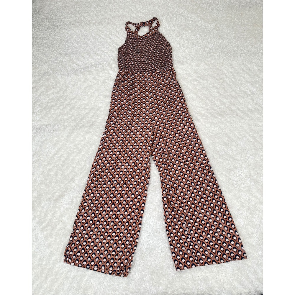 Jessica Simpson S Small Smocked Sleeveless Jumpsuit Boho Peasant Festival Gypsy